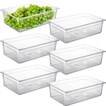 Pans 6 Pack Full Size Deep Nsf Polycarbonate Clear Curta Food Dishwasher. Fixed Price $179.99.