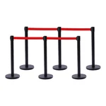 6 Pcs Crowd Control Stanchion Set Barrier With Retractable Belt. Fixed Price $72.76.