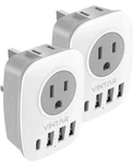 Us To Uk Plug Adapter 2-pack, Type G Travel W/ 2 Outlets & 4 Usb Ports. Fixed Price $19.99.