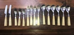 15 Pc Mixed Lot Ivory Lucite Mid Century Flatware Supreme Cutlery Japan Stainles. Fixed Price $44.99.
