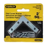 Stanley 2" Flat Corner Braces Mending Plates Zinc Finish 4 Per Pack L Brace. Fixed Price $9.50.