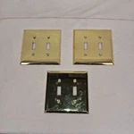 Ge General Electric Brass Tone Double Light Switch Covers Lot 3 Wall Plates. Fixed Price $24.95.