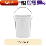 16 Pack United Solutions 5 Gallon Plastic Bucket Pail Handle Heavy Duty. Fixed Price $55.48.