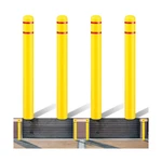 Pangda 4 Pcs Flat Top Bollard Covers 5 X 52 Yellow And Red Post Sleeve. Fixed Price $129.95.