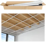 Muzata 64 Sq Ft Drop Ceiling Grid System White Complete Set Galvanized Steel Gri. Fixed Price $124.99.