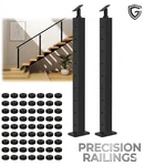 Gyykzz 36" Stainless Steel Stair Cable Railing Post - Black (33 Slant). Fixed Price $135.00.