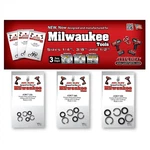 Just Clips 3 Hook Display Of Milwaukee 1/4", 3/8" & 1/2" Friction Rings And O-ri. Fixed Price $136.47.