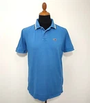 Napapijri Polo Shirt Sz. M Men's Blue Cotton Casual Short Sleeve Elegant Medium. Fixed Price $22.50.