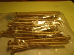 #10-24 X 3" Slotted Drive Round Head Brass Machine Screw Qty 25. Fixed Price $15.00.