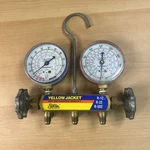 Yellow Jacket 2-valve Test Charging Manifold Red & Blue Gauges R-12 R-22 R-502. Fixed Price $55.30.