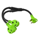 Leisurecords 24'' Rv Y Adapter Cord 30 Amp Male Plug To Two Female 2.5.... Fixed Price $48.69.
