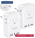 2 Pack European Travel Adapter, Anntane Capable Of Ac Outlets & 3 Usb Ports Is. Fixed Price $32.92.