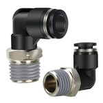 Hofujng 10 Pieces Male Elbow Push Connect Fitting Air 1/4"odx1/4"npt, Black. Fixed Price $19.06.