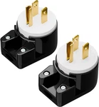 (2pack) Nema 5-15p Plug 15a 125v Right Angle Ac Plug, 2pack, Black Color. Fixed Price $18.99.