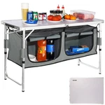 Vevor Camping Kitchen Table Folding Portable Cook Station 3 Adjustable Heights. Fixed Price $55.99.