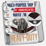 10x12 Heavy Duty Tarp, 10 Mil Thick, Waterproof, Tear & Fade Resistant, High Du. Fixed Price $30.77.