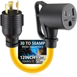 Tellegloww L6-30p To 50a Welder Adapter Cord - 12in, Pvc & Copper. Fixed Price $31.15.