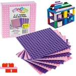 Classic Baseplates For Building Bricks - Set Of 10 Pink & Purple 5"x5" Buildi.... Fixed Price $29.02.