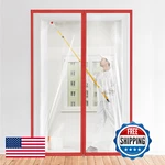 Amylove 60x102in Dust Barrier Kit Red Edged Construction Door Curtain 5x8.5ft Re. Fixed Price $48.40.