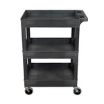 Luxor Plastic Utility Tub Cart - Three Shelf-black 24" X 18" Sec111-b. Fixed Price $163.78.