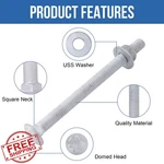 Hromigry 3/8"x2" Carriage Bolts Hd Galvanized 50pcs Washers Nuts. Fixed Price $43.99.