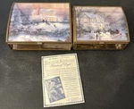 Pair Of Thomas Kinkade Brass Trinket Boxes Mirror And. Fixed Price $18.00.