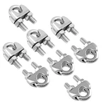 Bonsicoky 6 Pack 3/8 Inch M10 Stainless Steel Wire Rope Cable Clip Clamp, U Bolt. Fixed Price $11.64.