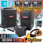 Goodman 2.5 Ton Air Conditioner & Upflow 96% 60k Btu 2 Stage Gas Furnace System. Fixed Price $4916.00.