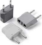 Bates 3-pack European Travel Plug Adapters In Elegant Grey Shades. Fixed Price $8.39.