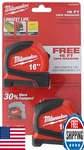 Milwaukee 48-22-6616g 2-pack Of 16 Compact Tape Measures W/ Double-sided A. Fixed Price $93.67.