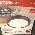 Satco Nuvo Blink Pro+ 12" Round Led Flush Mount Black Dimmable 5 Cct 1350-1420lm. Fixed Price $28.99.