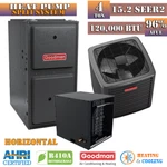 96% 120k Btu Goodman 4 Ton Heat Pump Furnace & Coil System 15.2 Seer2 Gszh504810. Fixed Price $7802.00.