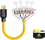 Heavy Duty L14-30p 30 Amp To 110 Generator Adapter Cord Distribution 4x 5-20r. Fixed Price $40.99.