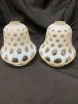 Fenton White Opalescent Pair Of Coin Spot/coin Dot Light Shade Covers. Fixed Price $89.95.