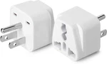 Bates- Universal To American Outlet Plug Adapter, 2 Pack, Canada White. Fixed Price $10.49.