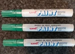 Uni-paint Oil Based Paint Marker Lot Of 3 Green Px-20 Medium Line. Fixed Price $15.00.