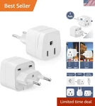 Travel Smart With Bates 2-pack Type C European Adapters For Multiple Devices. Fixed Price $10.99.