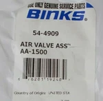 Air Valve Assembly Binks 54-4909. Fixed Price $79.95.