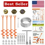 4 Pcs 18" Fully Welded Ground Anchors Shed Kit With 1/8" Galvanized Cabl. Fixed Price $85.12.