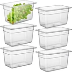 Curta 6 Pack Nsf Food Pans, 1/4 Size 6" Deep, Commercial Polycarbonate Plastic. Fixed Price $55.00.