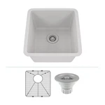 16" X 18" Quartz Kitchen Sink, Single Bowl Drop In, Undermount Granite .... Fixed Price $466.54.