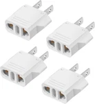 4 Pack European To Us Plug Adapter, 220v 110v Adapter White. Fixed Price $10.89.
