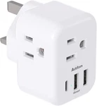 Us To Uk Ireland Plug Adapter, Addtam Type G Power Adapter With 3 Ac Outlets And. Fixed Price $11.53.