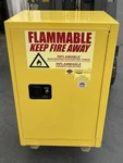Eagle 1924 Flammable Liquid Safety Cabinet,yellow 12 Gal. Capacity One Shelf. Fixed Price $450.00.