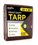 Tarp Heavy Duty Waterproof (20' X 30' - Brown/silver) 10 Mil Thick Material, .... Fixed Price $131.31.