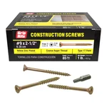 #9 X 2-1/2 In. Star Drive Dual Flat Head Coarse Thread Construction Screws 1 Lb.. Fixed Price $14.23.