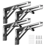 Folding Shelf Brackets - 4 Pcs 12 Inch Heavy Duty Stainless Steel Collapsible.... Fixed Price $38.30.