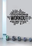 Workout Word Cloud Wall Decal Fitness Sports Gym Vinyl Sticker Art Decor Ft2. Fixed Price $29.99.
