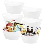 Tiawudi 6 Pack Plastic Oval Storage Tub, Ice Bucket For Wine, Beer And Champa.... Fixed Price $57.85.