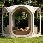 Portable Screen Room 10x10 Ft Pop Up Tent Mesh Doors Beige Canopy Mars Explo. Fixed Price $209.99.